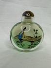 Chinese Inside Painted Glass Snuff Bottle Bird   Blossom Scene W  Original Box