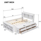 Solid Wood Platform Bed With Storage Drawers   Bookcase Headboard Full Size Beds