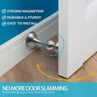 Magnetic Door Stop  brushed Nickel  No Drilling Strong Adhesive Mount Door St   