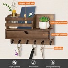 Key Holder Wall Mount  Organizer With 6 Hooks And Storage Drawer
