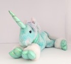 2000 Vintage Toys R Us Animal Alley Unicorn Plush 15  Blue Green Iridescent