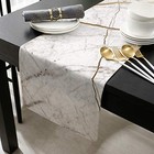 Marble Table Runner-cotton Linen-long 90 Inche 13x90 Inch Marble-001zld1466
