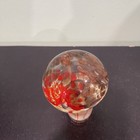 Art Glass Mushroom Paperweight Red Brown Gold Glitter Mcm  Fall  Autumn Decor
