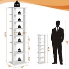 7 Tier Vertical Shoe Rack Slim Space Storage Organizer Closet Hallway Stand