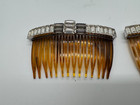 Vintage Kirks Folly Pair Of Hair Combs W  Clear Rhinestones Decoration