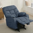Blue Power Lift Recliner Heat Massage Armchair Remote Chairs Linen Recliners