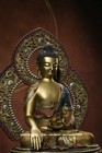 13 7   Old Tibet Bronze Gilt Shakyamuni Sakyamuni Amitabha Buddha Statue
