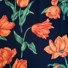 Bty Orange Black Tulip Floral Fabric Cotton Print