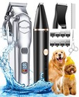 Dog Grooming Kit For Thick Matted Hair - Low Noise Cordless Clippers  Waterproof