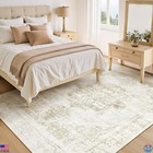 Area Rug 5x7 Washable Rug  Vintage Medallion Living Room Rug Non-slip Soft Low