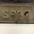 Antique 1906 Us Post Office Box Door Bronze Beveled Glass Starburst Dial Letter