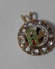Vtg Daughters Of Rebekah Odd Fellows Auxiliary Star Moon Dove Rhinestone Pendant