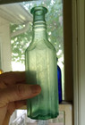 1850s Privy Dug Open Pontil 8 Column Peppersauce Bottle 8 size 3 Ring Neck