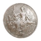 1916 France Dupuis 10 Centimes Old Bronze Coin Km 843