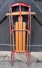 Iconic Vintage 48    Flexible Flyer Iii Wooden Snow Sled With Red Metal Runners