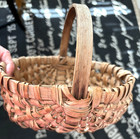Lg Vtg Oak Splint Buttocks Gathering Egg Basket Primitive Appalachian Split Oak