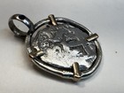 Authentic Spanish-colonial 2-reales Silver Shipwreck Cob Coin In Custom Bezel