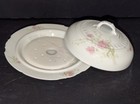 Vintage Limoges Austria Floral Scalloped Edge Fine China Covered Butter Dome