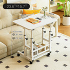 Adjustable Height Mobile Bedside Desk  C-shaped Rolling Overbed Table For Laptop