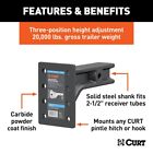 Curt 48348 Adjustable Pintle Mount For 2-1 2-inch Hitch Receiver  20 000 Lbs  7-