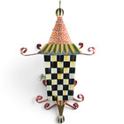 Mackenzie Childs Courtly Check Pagoda Birdhouse Designer Metal