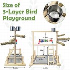 Bird Playground Natural Wood Parrot Play Gym Playstand Wooden Parakeet Plaype   