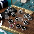 10pcs Small Gemstone Display Box  Mini Round Gem Box With Clear Lid And Black   