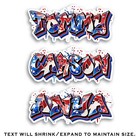 Custom Usa Patriotic Name Sticker Graffiti Vinyl Decal Gift Water Bottle Laptop