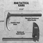 M48 Tactical Kama With Sheath   Farming Sickle   Stainless Steel Blade   15 1 2 
