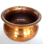 Vintage Hammered Copper Footed Pot Vase Cauldron Planter 4 1 4  High