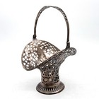 Vintage Silverplate Victorian Style Floral Openwork Pattern Bridal Basket