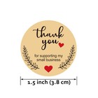 Thank You For Supporting My Small Business Stickers 1 5 Inch 2 Rolls Kraft