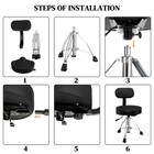 Drum Throne With Backrest  Hydraulic Drum Stool Adjustable Height For Drummers