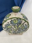 19thc Antique Persian Middle Eastern Qajar Pottery Vase Jar Blue green Flowers