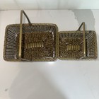Vintage Woven Brass Basket With Handle Lot Of 2 