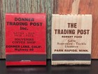 4 Vintage Matchbook Full Unstruck Front Strike Trading Post Donner Lovoys