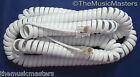 White 25  Ft Telephone Handset Receiver 4p4c Coil Cable Curly Cord Wire Vwltw