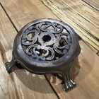 Vintage Cast Iron Trivet Heart Scroll Round Pot Rest Footed E794 Pat Applied For