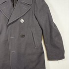 80s Vintage Us Navy Men   s Coat Size 38s Black  Officer Overcoat Peacoat Wool 