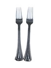 2 Hampton Silversmiths Dinner Forks Dazzle Pattern Glossy Heavy 8   