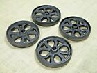 4 Cast Iron Wheels Cart Factory Farm Ranch Steampunk Table Hit Miss Wheel Black