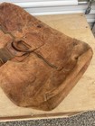 Vintage 1930s Hunting Leather Work Bag Duffle Bag Crazy Fading Distressed 