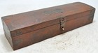 Vintage Wooden Pencil Stationary Box Original Old Hand Crafted Brass Fitted