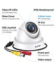 Zosi 1080p Tvi Outdoor Cctv Dome Home Surveillance Security Camera Power Supply