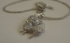925 Sterling Silver Cat Pendant Necklace W  1 50 Carat Accents 18  chain
