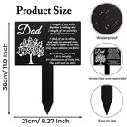 Dad Memorial Stake Metal Grave Marker Cemetery Plaque Sign Decoration Yard