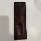 Vintage Brown Leather 2 Pen Holder Fountain Pen Pencil Case Sleeve Boulder Ridge