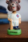 Vintage 1980s Chicago Cubs Bobblehead Nodder Gold Base Baseball Display Bat