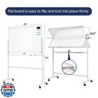 Large Dry-erase Rolling Magnetic Whiteboard - 48 X 32 Inches White Board Heig