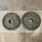 Vintage Golds Gym 3lb Weight Plates 1    Center  2 Plates   6lbs Total 